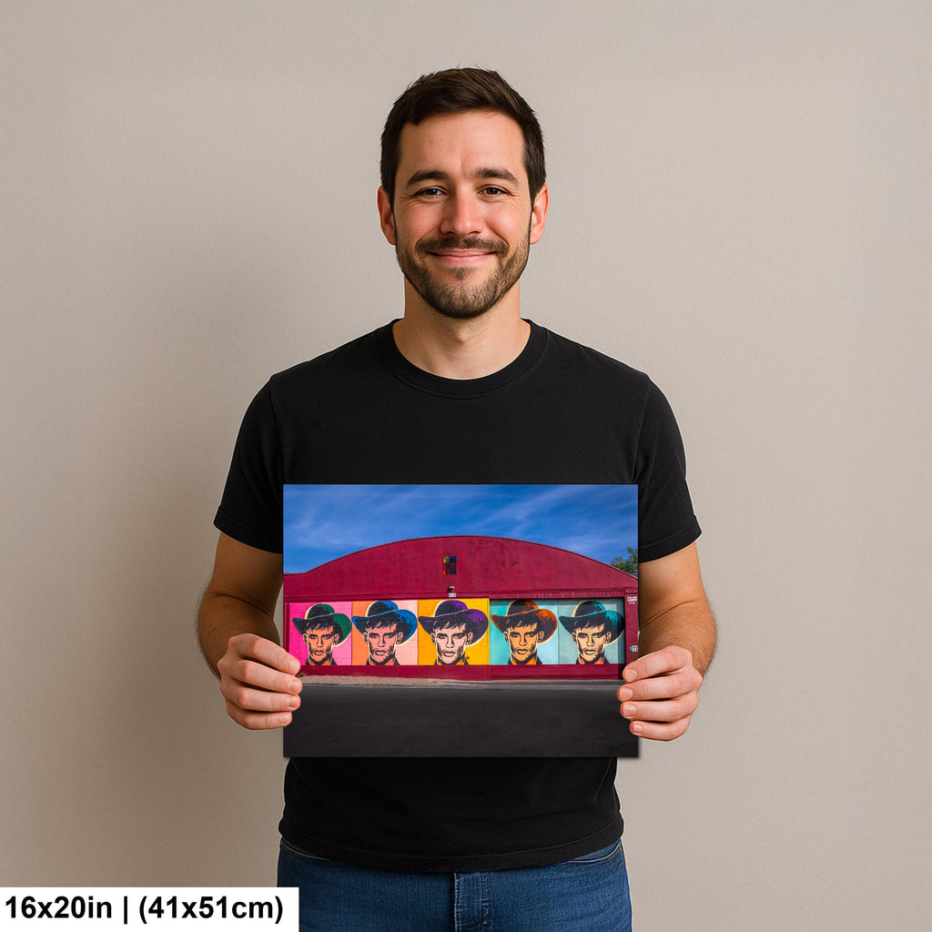 Tucson Mural - Colorful Cowboy Mural, Warhol Style, Photography Print Wall Art