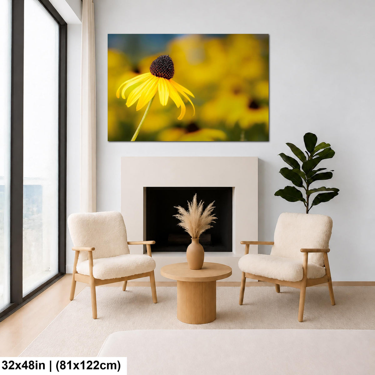 Sunlit Petals: Black-Eyed Susans Yellow Floral Photography Wall Art