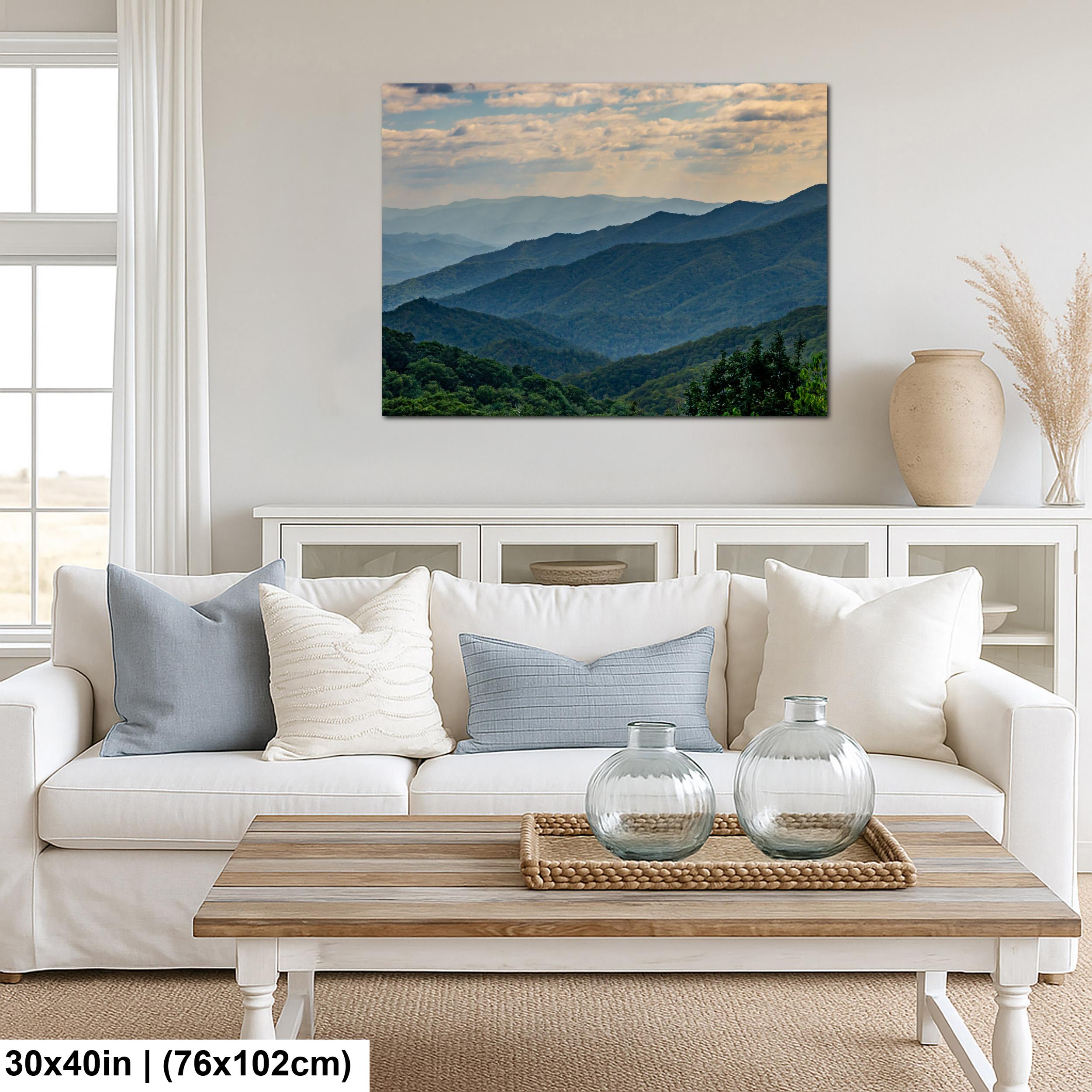 Mountain Waves: Scenic View Great Smoky Mountains Tennessee Photo Wall Art