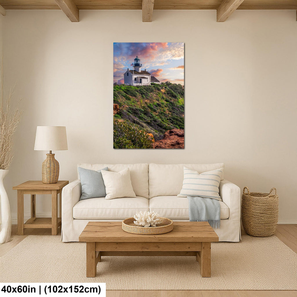Beacon at Sunset: Point Loma Lighthouse San Diego California Photo Wall Art