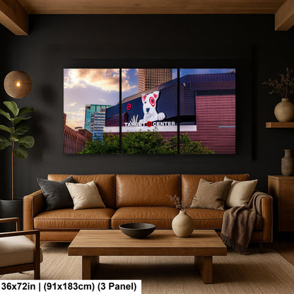 Target Center with Bullseye Dog Sign, Minneapolis Minnesota Arena Wall Art, Timberwolves Lynx Venue Photography Print