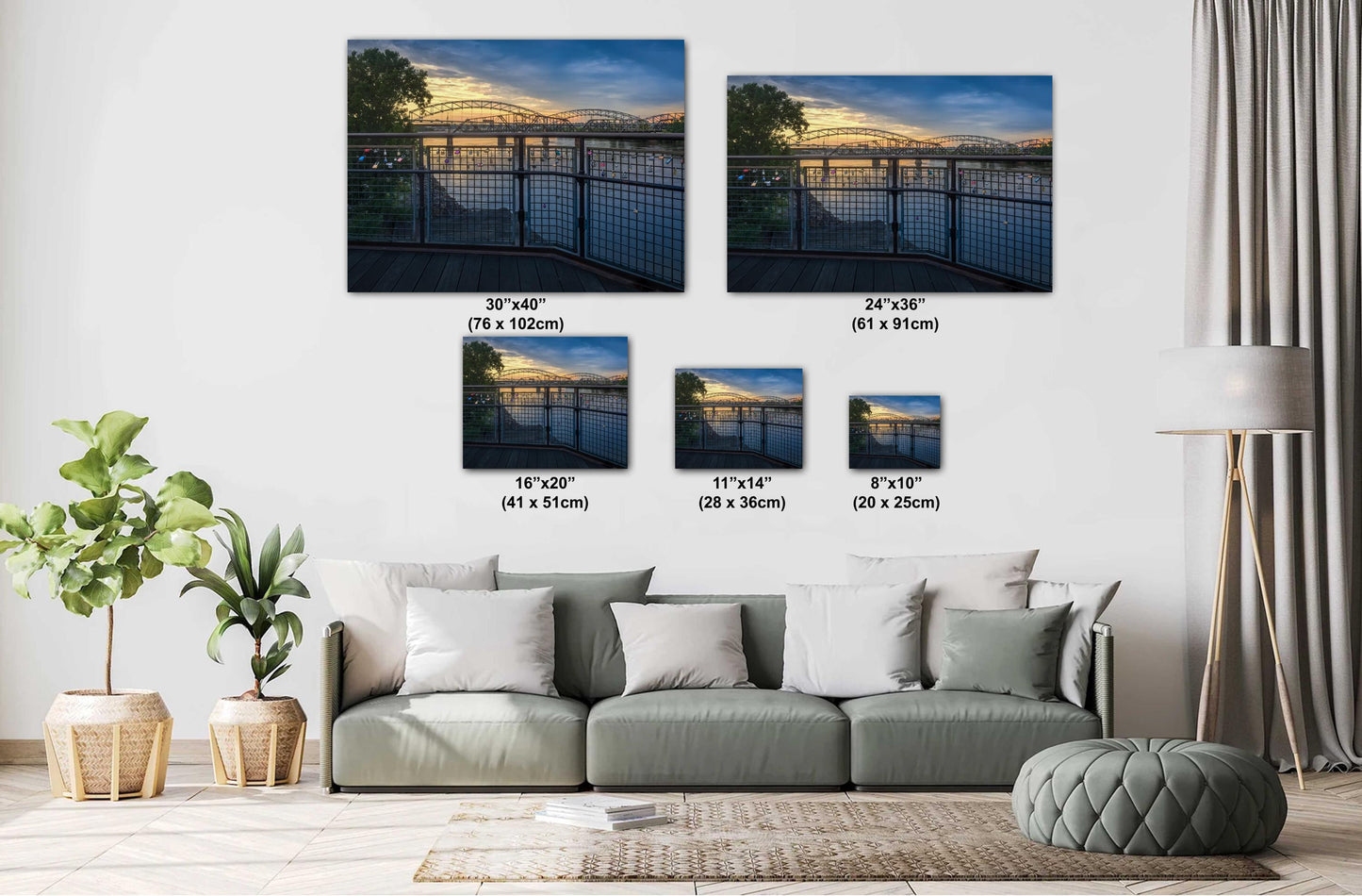 Kansas City Bridge Riverfront Locks of Love Photography Wall Art