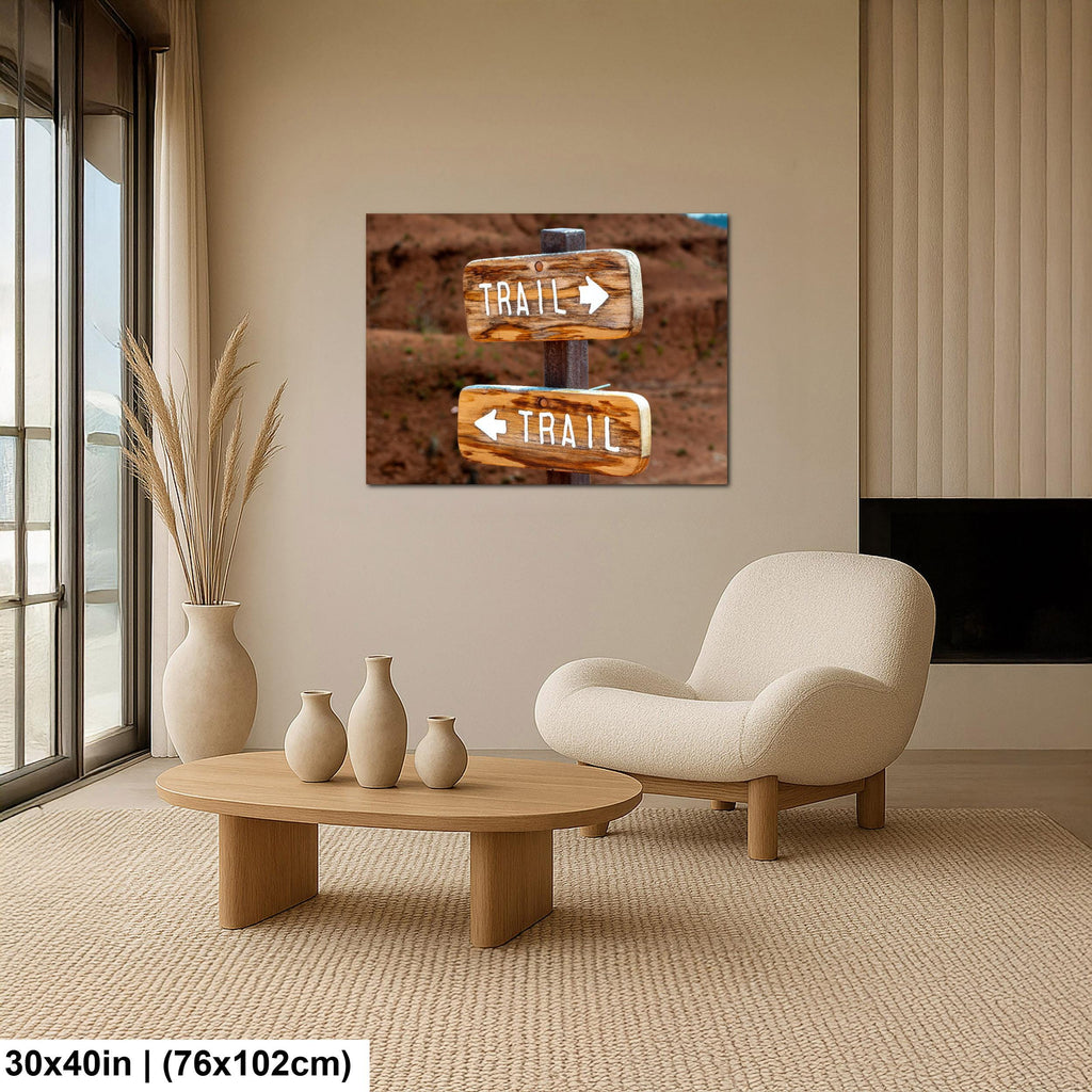 Pathfinder Choice: Rustic Arrow Trail Signs Wyoming Photography Wall Art