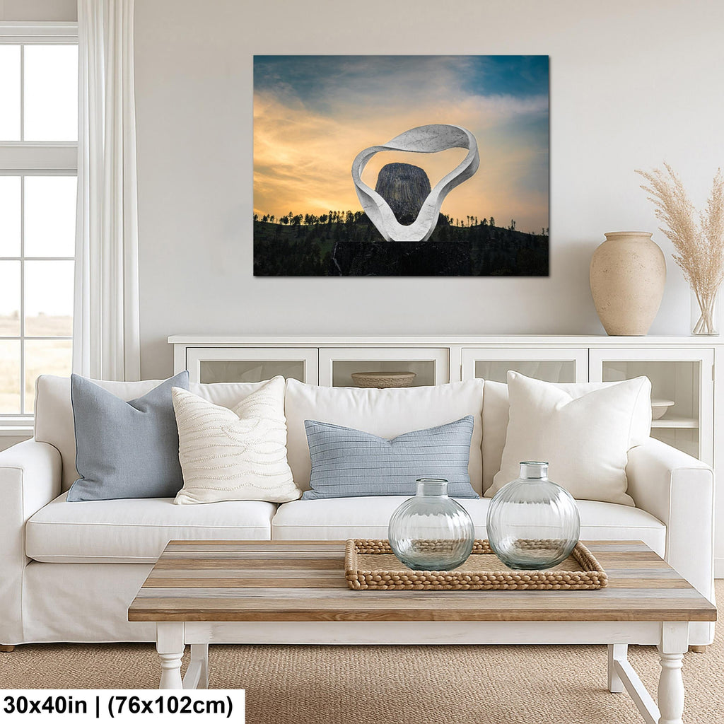 Modern Monumental View: Devils Tower Sculpture Wyoming Photography Wall Art