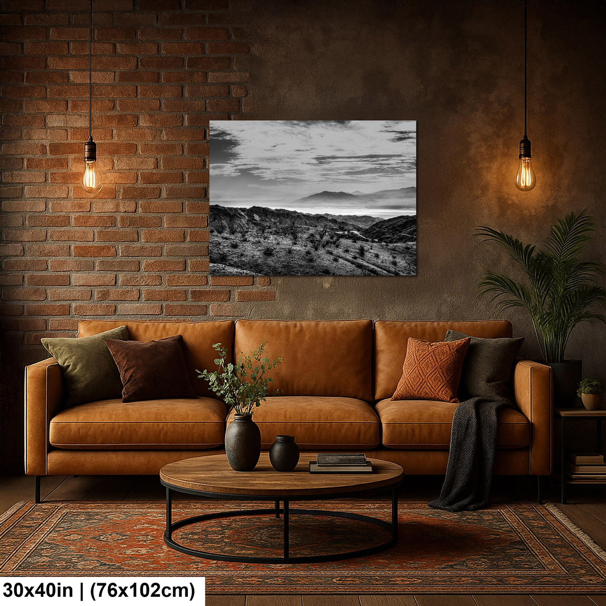Desert Ridges: Salton Sea Mecca California Black White Photography Wall Art