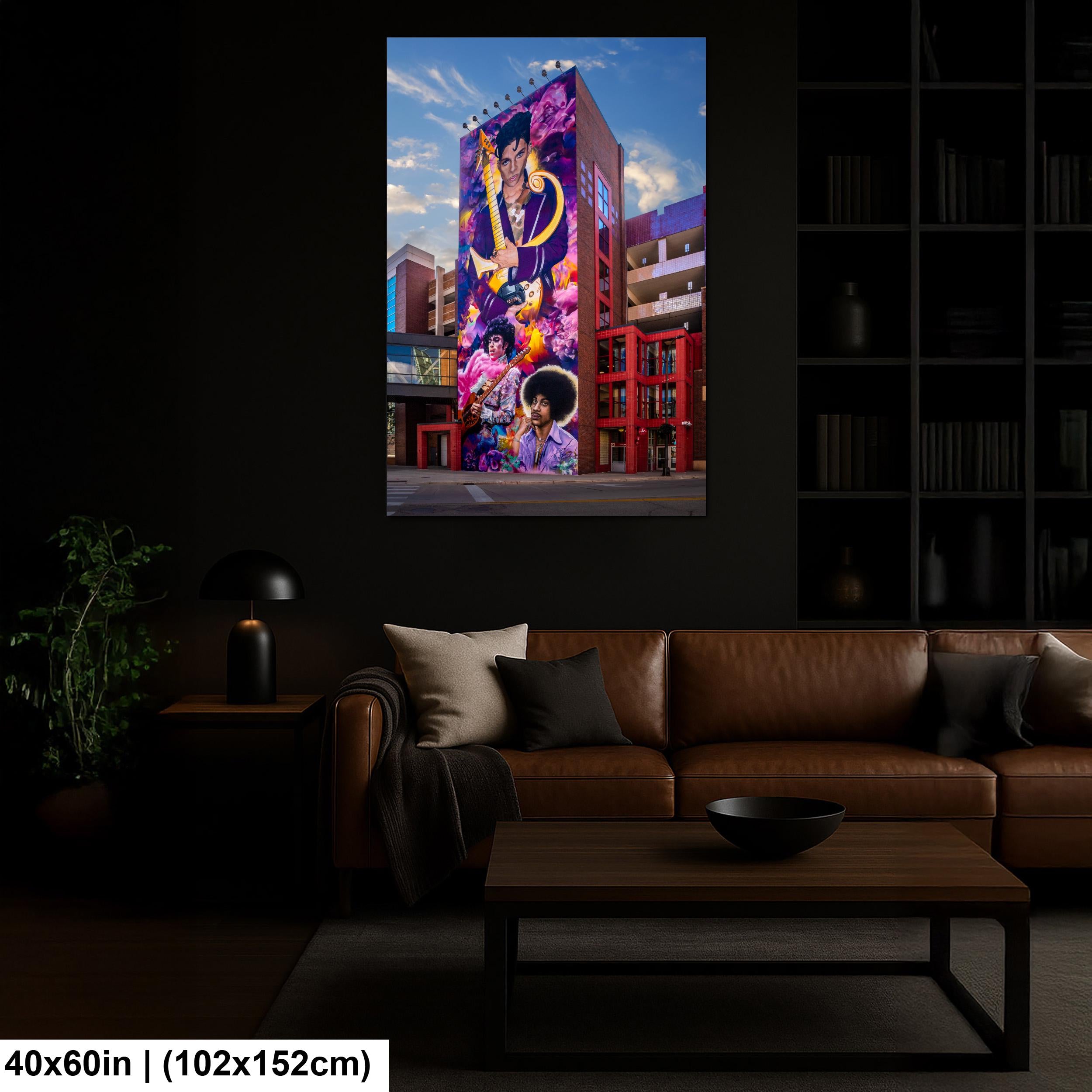 Prince Tribute Mural Minneapolis Photography Print, Minnesota Street Art Wall Decor, Purple Rain Urban Art