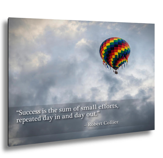 Motivational Wall Art - Hot Air Balloon Print | Persistence Artwork for Office Wall Decor