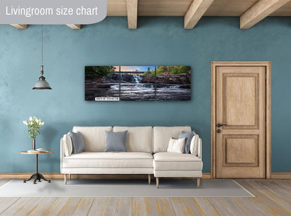 Gooseberry Falls Bridge Watercolor Style: Minnesota State Park Photography Wall Art