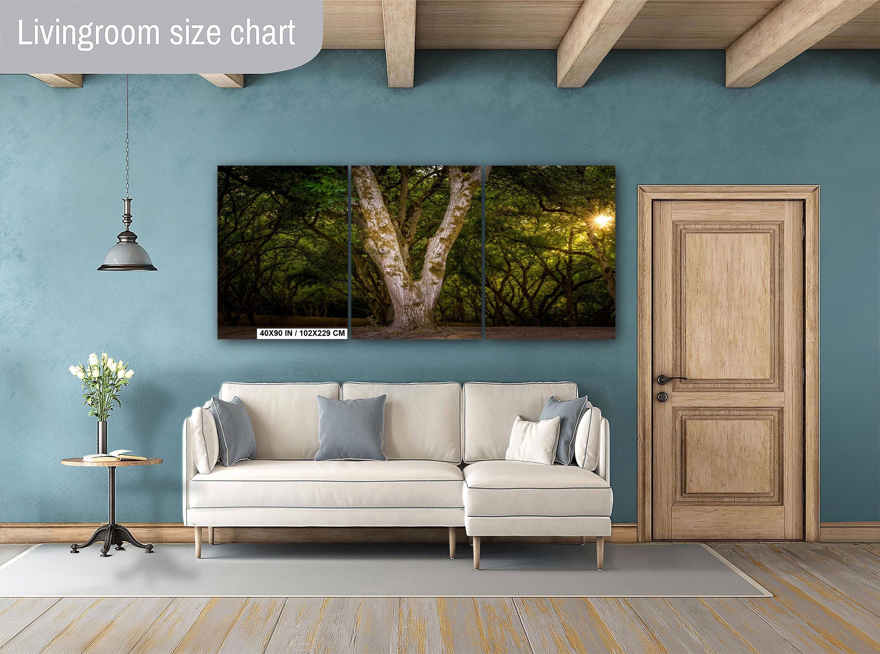 Oregon Forest Sunburst Tree Print, Pacific Northwest Nature Wall Art