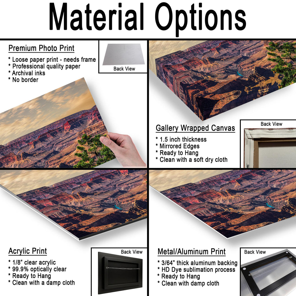 Grand Canyon Panoramic View, Colorado River Arizona Canyon Wall Art, Southwestern Landscape Photography Print