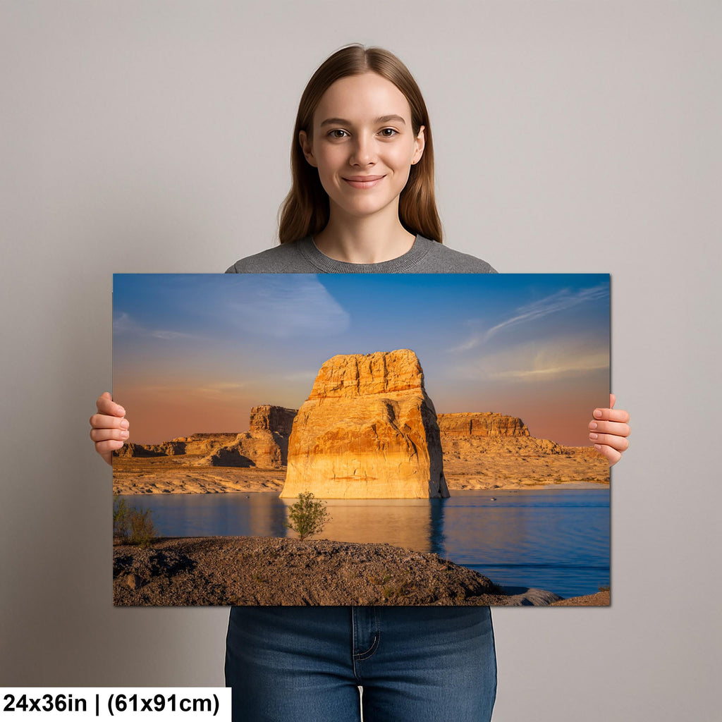 Lone Rock at Lake Powell Page Arizona Desert Landscape Photography Print