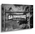 Old Tombstone Sign Photography Print Wall Art Black and White, Wild West Entrance Landmark Arizona