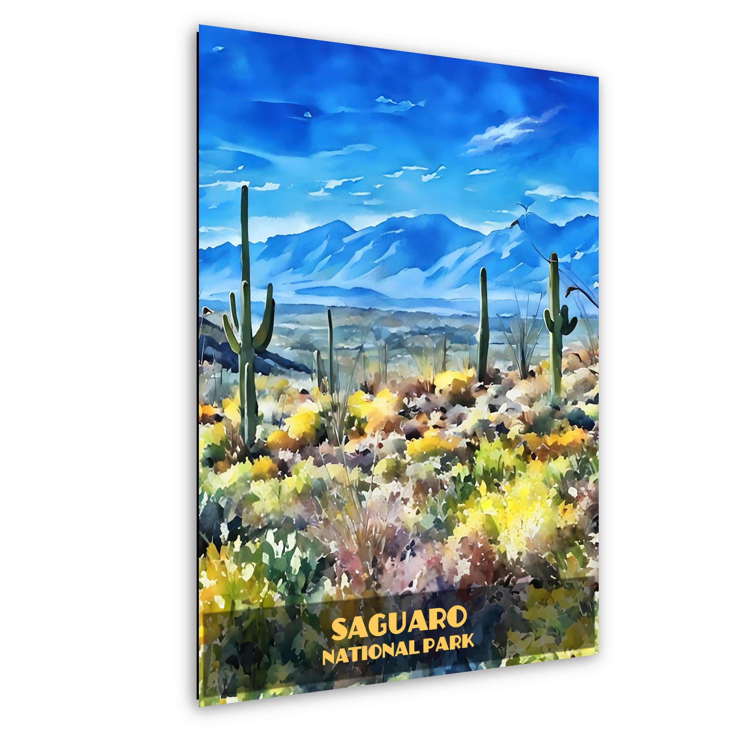 Saguaro National Park: Watercolor Style Cactus, Sonoran Desert Photography Wall Art
