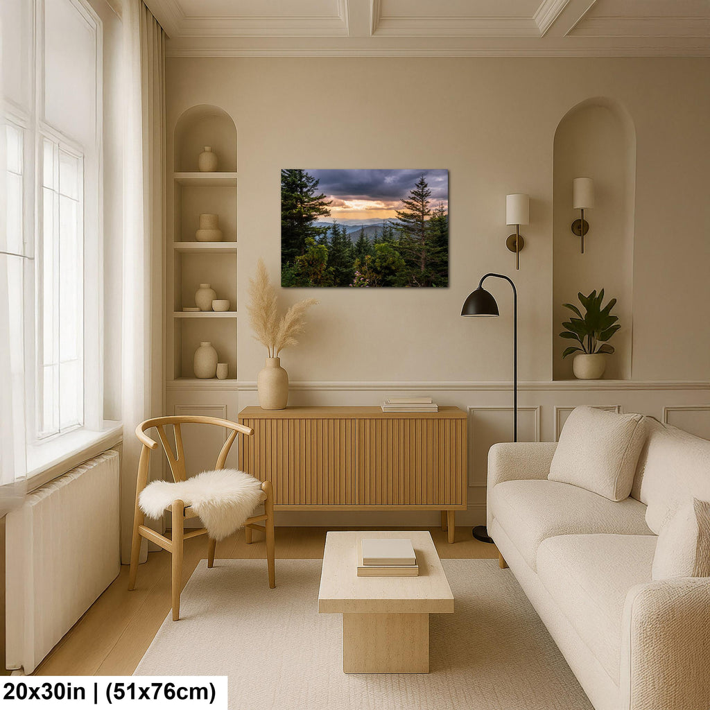 Between the Pines: Scenic View Great Smoky Mountains TN Photo Wall Art