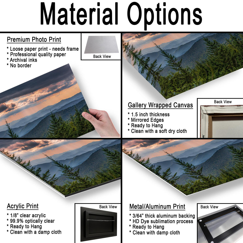 Ridge After Ridge: Great Smoky Mountains Tennessee Landscape Photo Wall Art