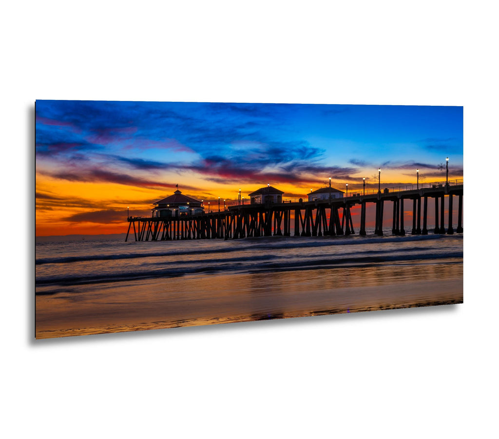 Pier Afterglow: Huntington Beach California Sunset Photography Wall Art