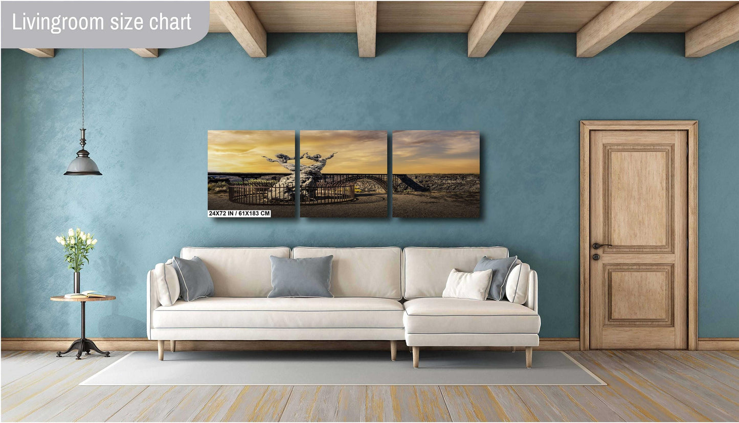 Twin Falls Idaho Print: Perrine Bridge & Twins Statue Landscape Photography