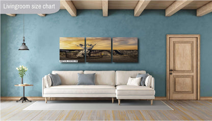 Twin Falls Idaho Print: Perrine Bridge & Twins Statue Landscape Photography