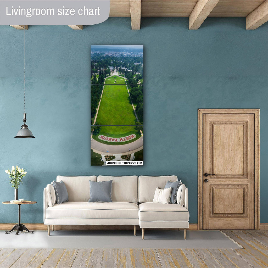 Bismarck North Dakota Capitol Grounds Aerial Photography Wall Art