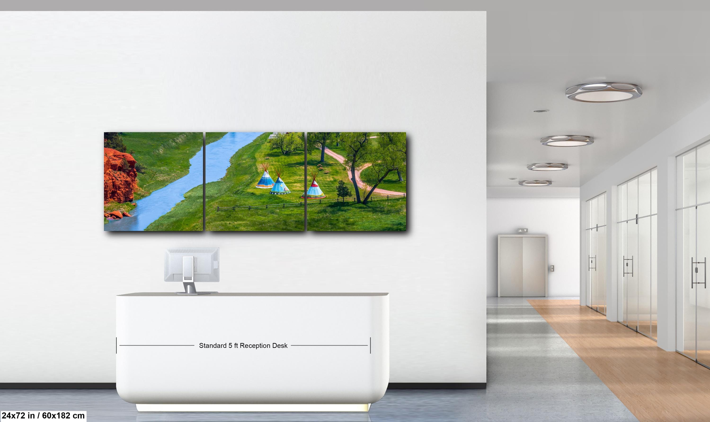 Painted Prairie: Tipis Along Red Cliffs Wyoming Photography Wall Art