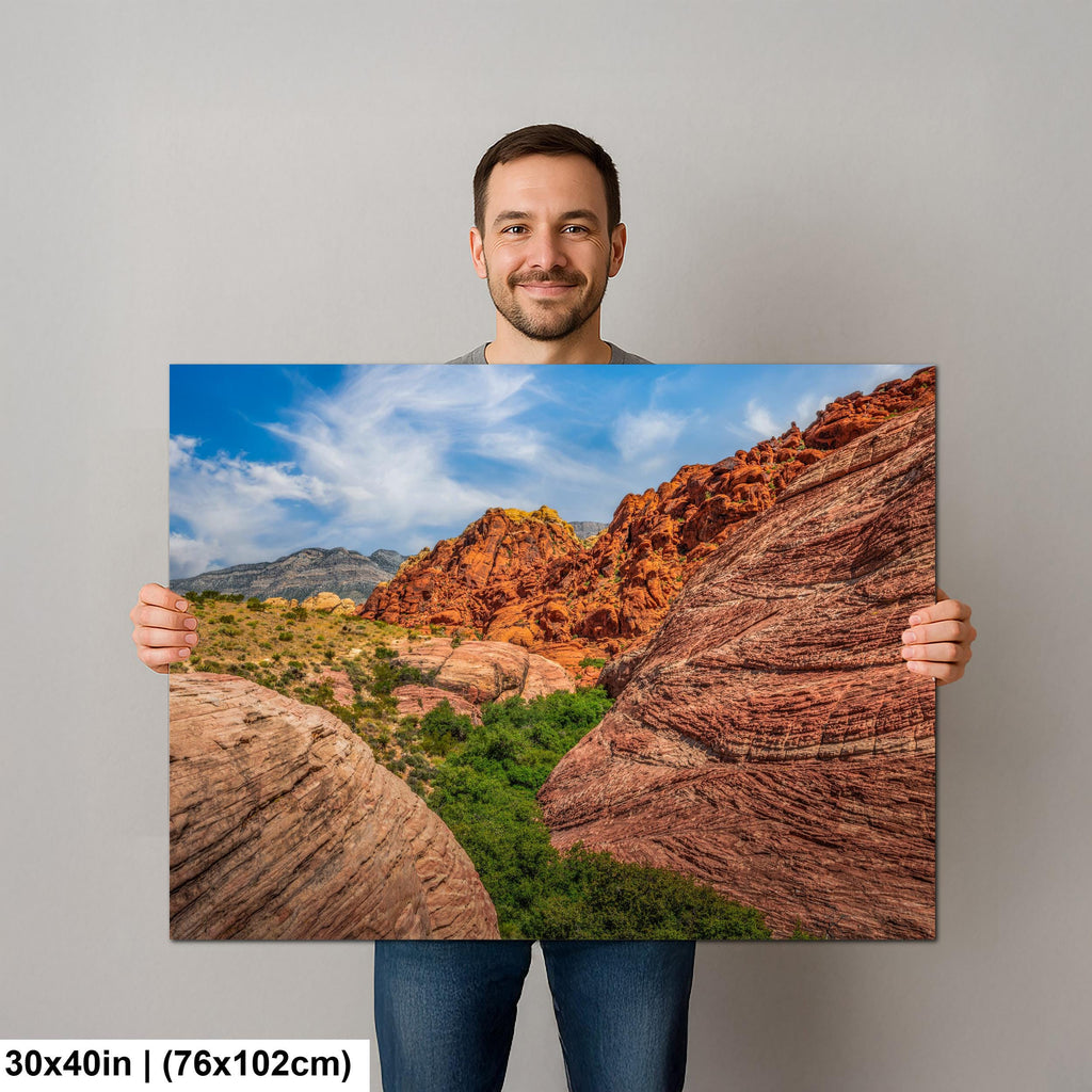 Sandstone Ridges: Red Rock Canyon Las Vegas Nevada Photography Wall Art