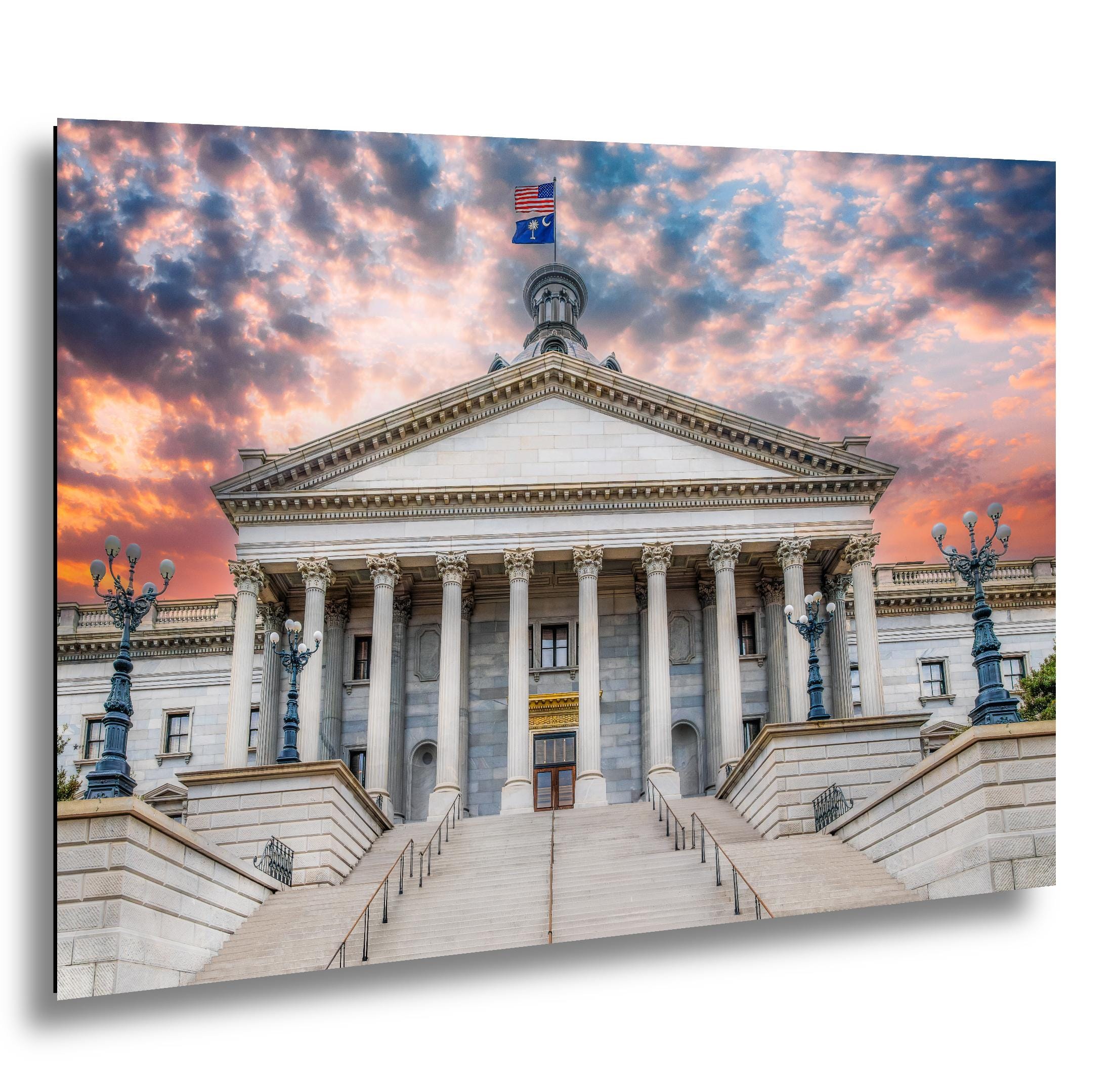 South Carolina State House at Sunset, Columbia SC, Architecture Photography Print, Capitol Building, Government Wall Art
