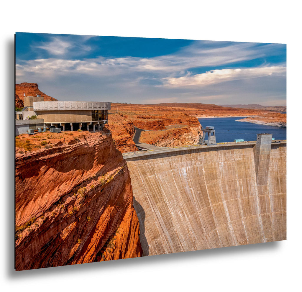 Glen Canyon Dam Overlooking Lake Powell Arizona Photography Print, Red Rock Desert Wall Art