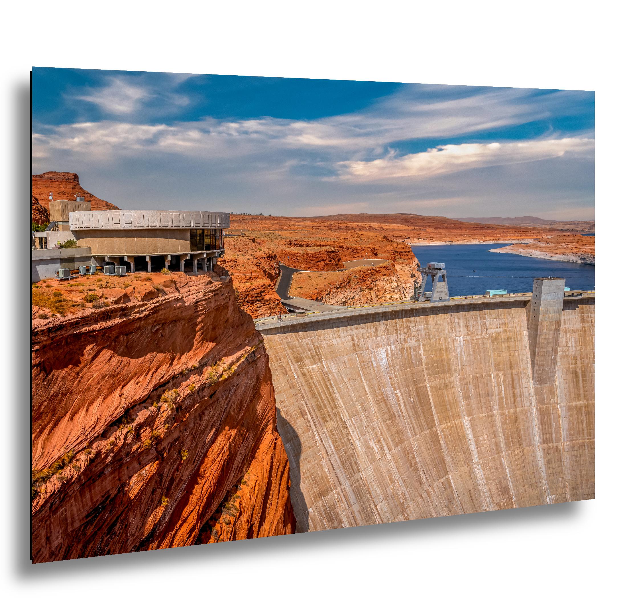 Glen Canyon Dam Overlooking Lake Powell Arizona Photography Print, Red Rock Desert Wall Art