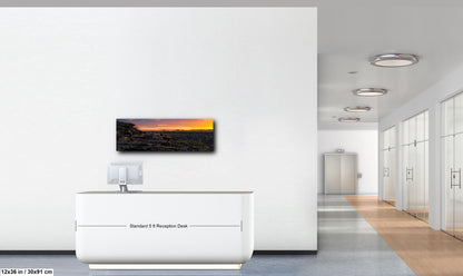 Sonoran Desert Sunset with Cholla and Saguaros - Casa Grande Arizona Photography Print