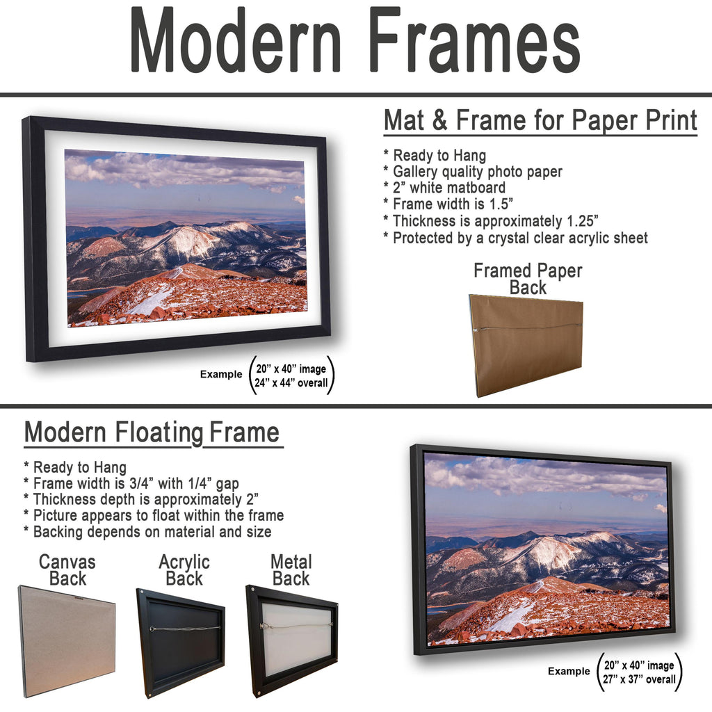 Dusted Ridges: Pikes Peak Summit Colorado Springs Photography Wall Art