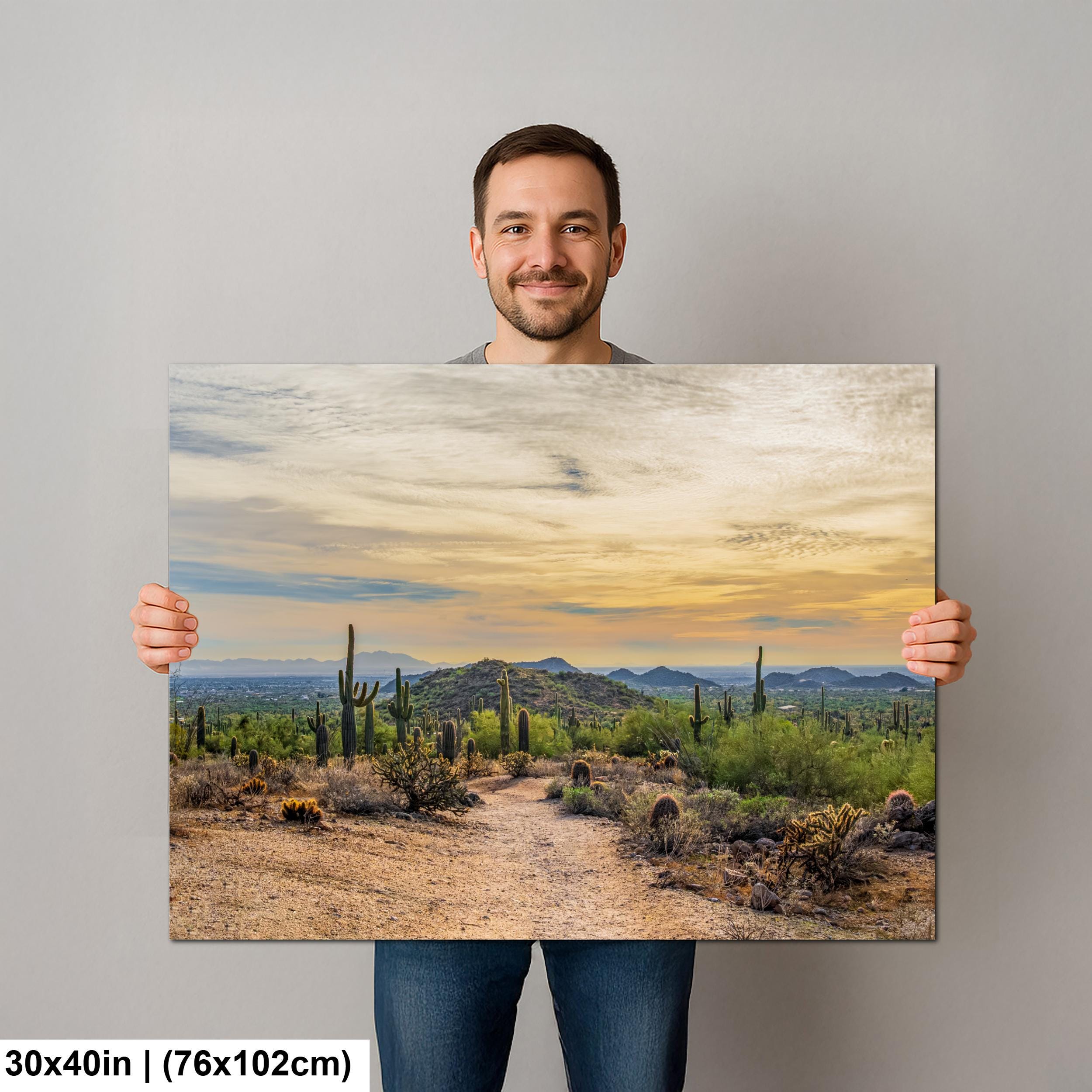 Sonoran Desert Trail at Sunset Photography Print, Usery Mountain Regional Park Mesa Arizona Wall Art Home Decor