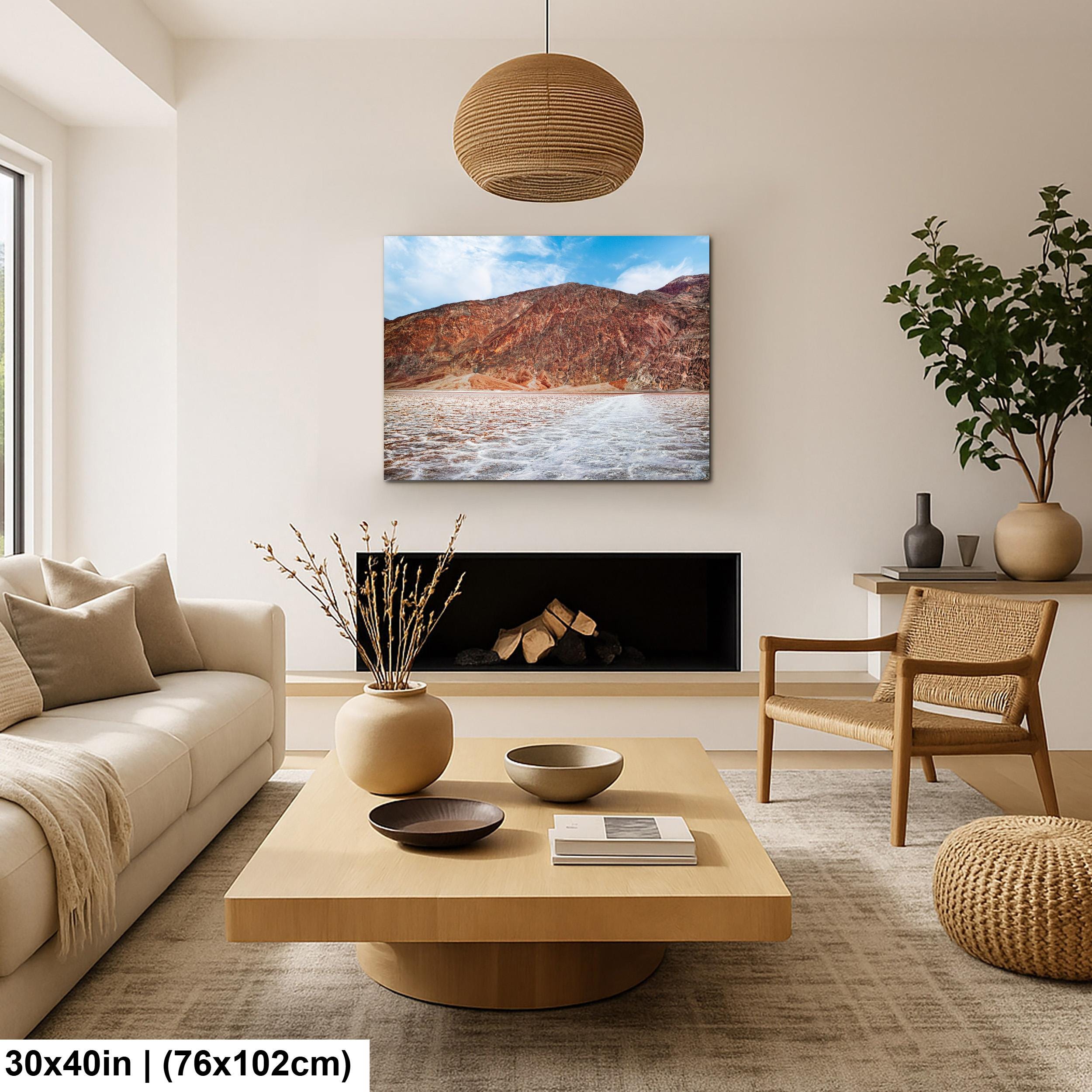 Badwater Basin Salt Flats and Black Mountains Death Valley California Photography Print