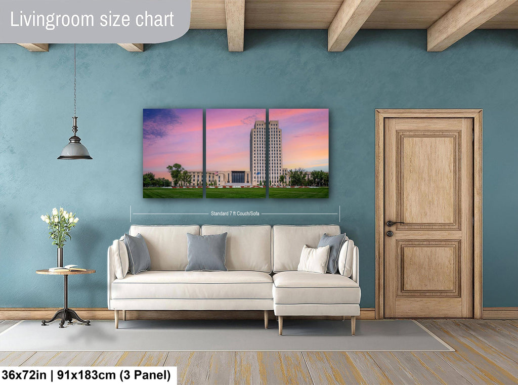 North Dakota State Capitol Sunset Skyscraper, Bismarck Architectural Photography Wall Art