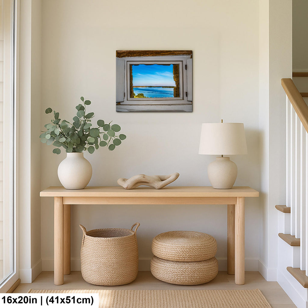 Matanzas River Through Historic Window Photography Print, St. Augustine Florida, Coastal Wall Art Decor