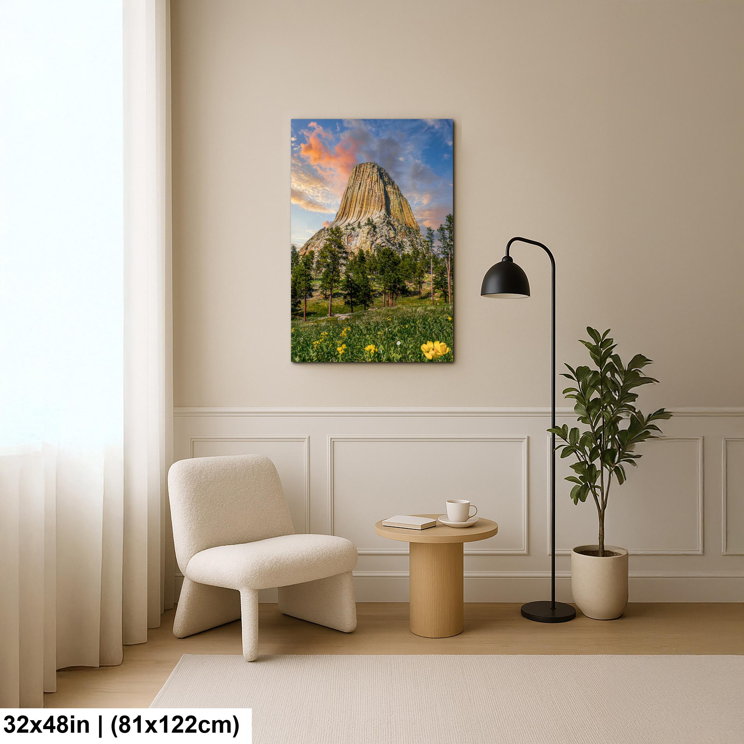 Towering Presence: Devils Tower Wyoming Summer Landscape Photo Wall Art