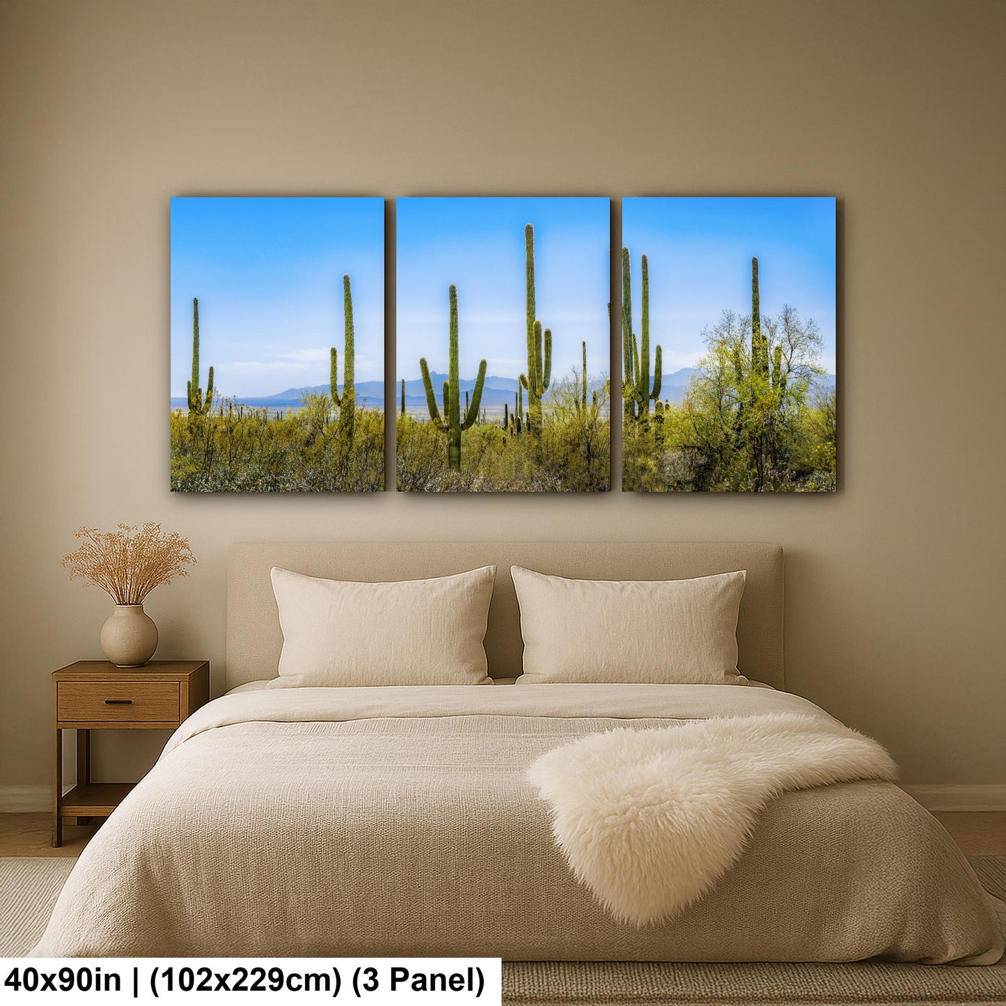 Panoramic Saguaro Desert Landscape, Tucson Arizona Photography Print, Southwest Wall Art, Cactus Decor, Desert Mountain View