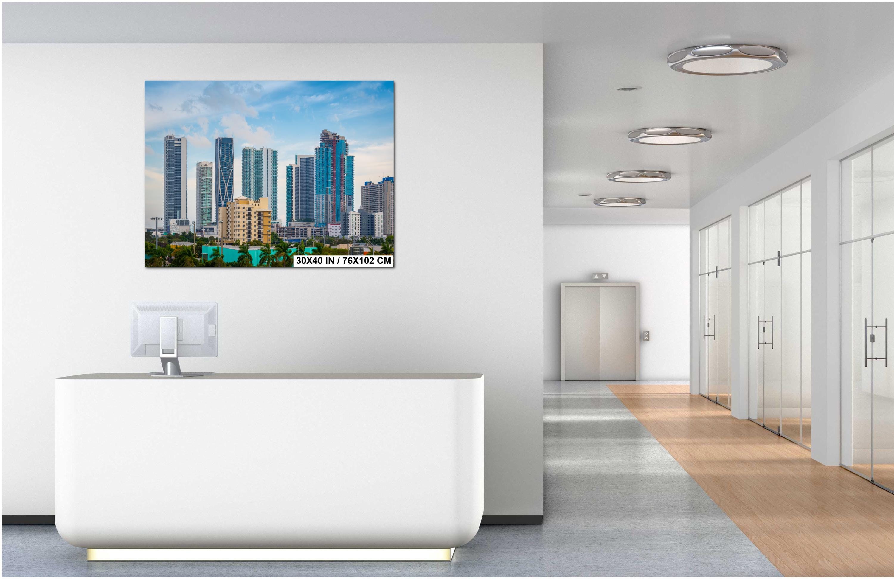 Miami Skyline Canvas Print - Downtown Miami Wall Art | Biscayne Bay Panorama