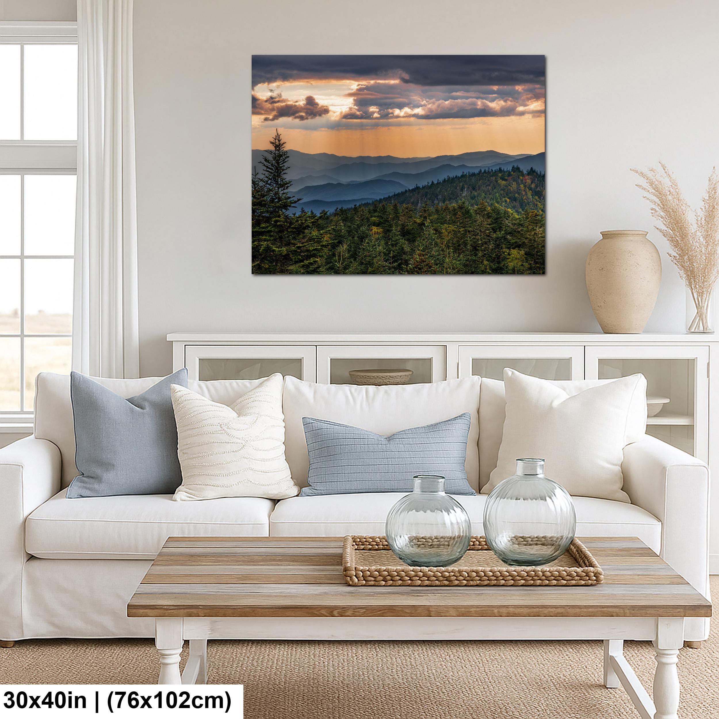 Mountain Sunbeams: Great Smoky Mountains Tennessee Landscape Photo Wall Art