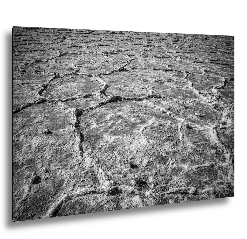 Black and White Salt Flats Photography Print, Badwater Basin Death Valley, Desert Landscape Wall Art, Minimalist Nature Decor