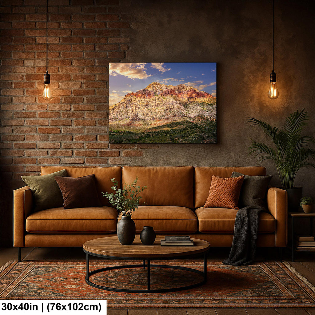 Red Rock Canyon Mountain Landscape at Sunset, Las Vegas Nevada Photography Print