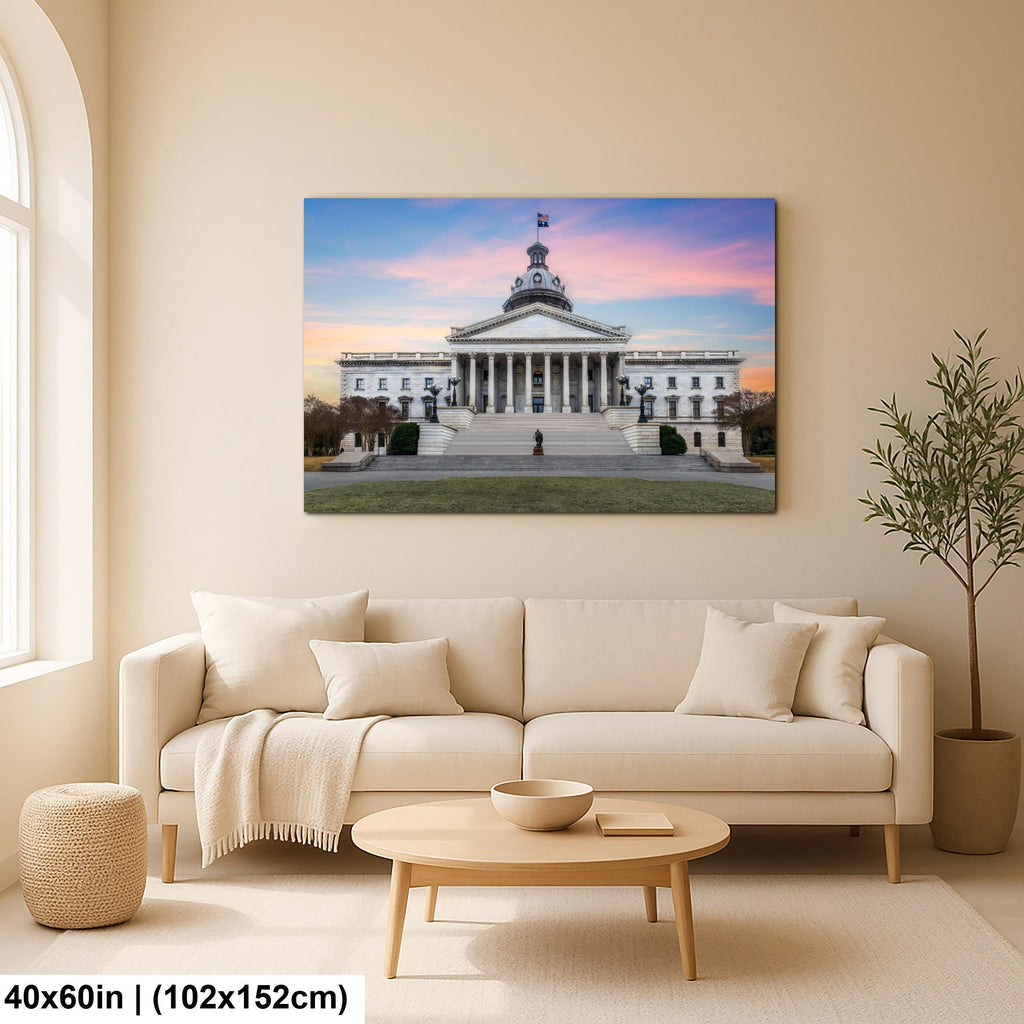 South Carolina State House at Sunset Photography Print, Columbia SC Capitol Building, Government Architecture Wall Art