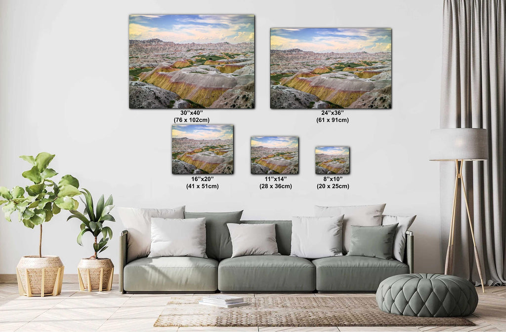 Badlands National Park: Yellow Mounds Overlook Landscape Photography Wall Art