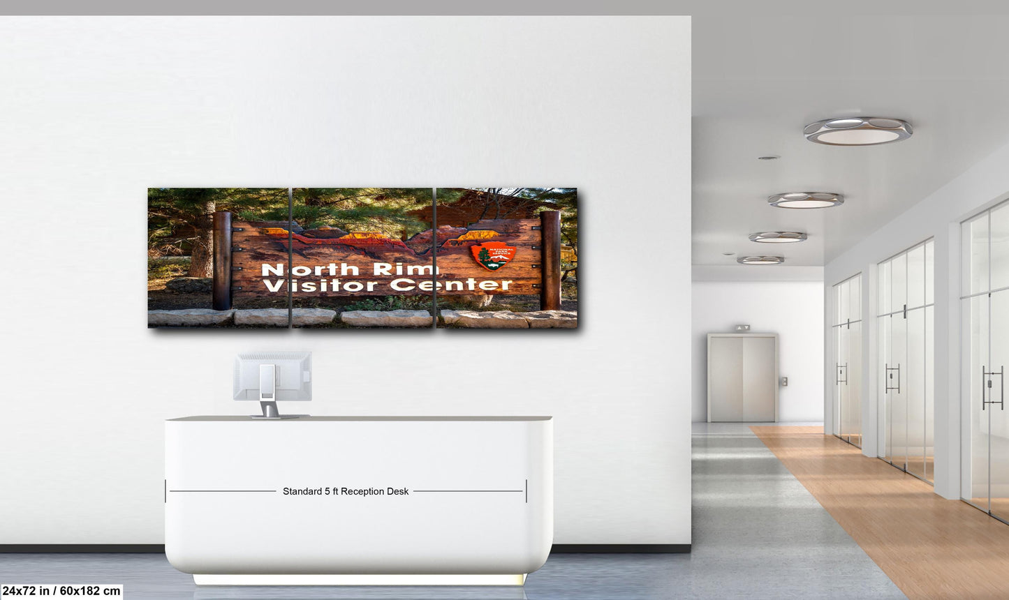 North Rim Visitor Center Sign, Grand Canyon National Park Arizona, Photography Print Wall Art