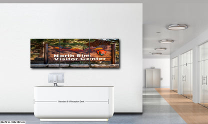 North Rim Visitor Center Sign, Grand Canyon National Park Arizona, Photography Print Wall Art