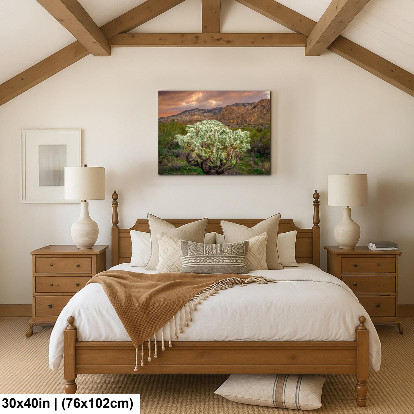 Cholla Cactus at Sunset - Catalina State Park Tucson Arizona Photography Print