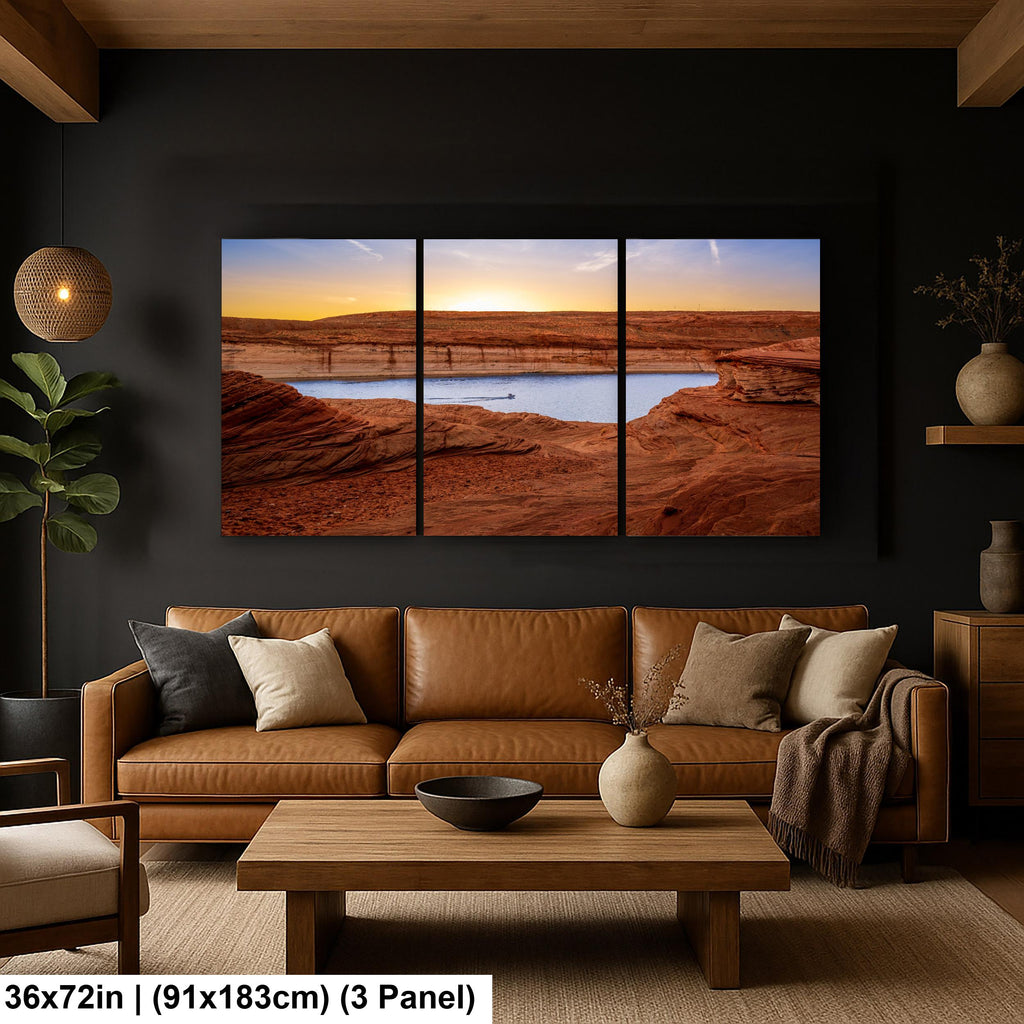 Lake Powell Sunset Red Sandstone Cliffs Page Arizona Photography Print, Southwest Wall Art