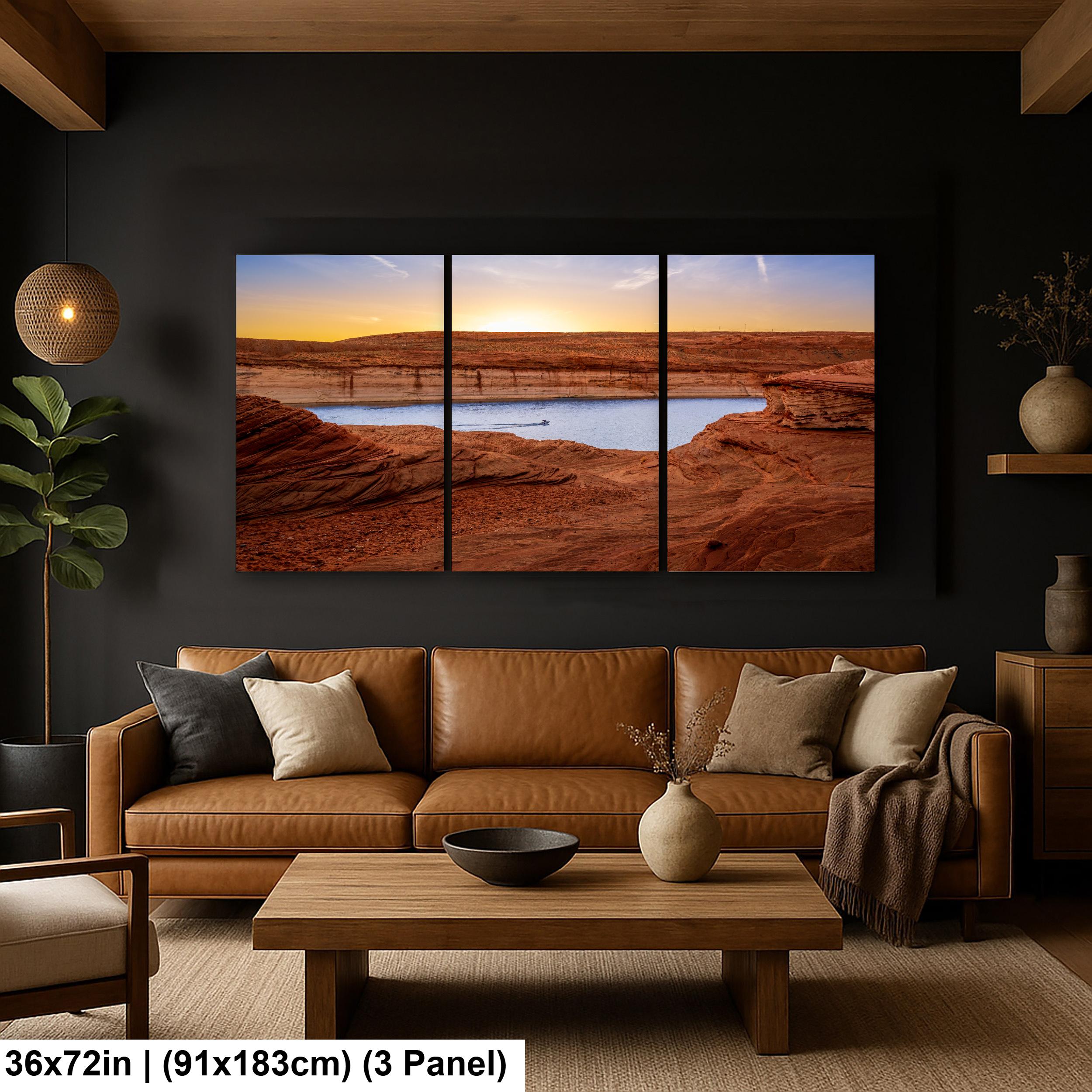 Lake Powell Sunset Red Sandstone Cliffs Page Arizona Photography Print, Southwest Wall Art