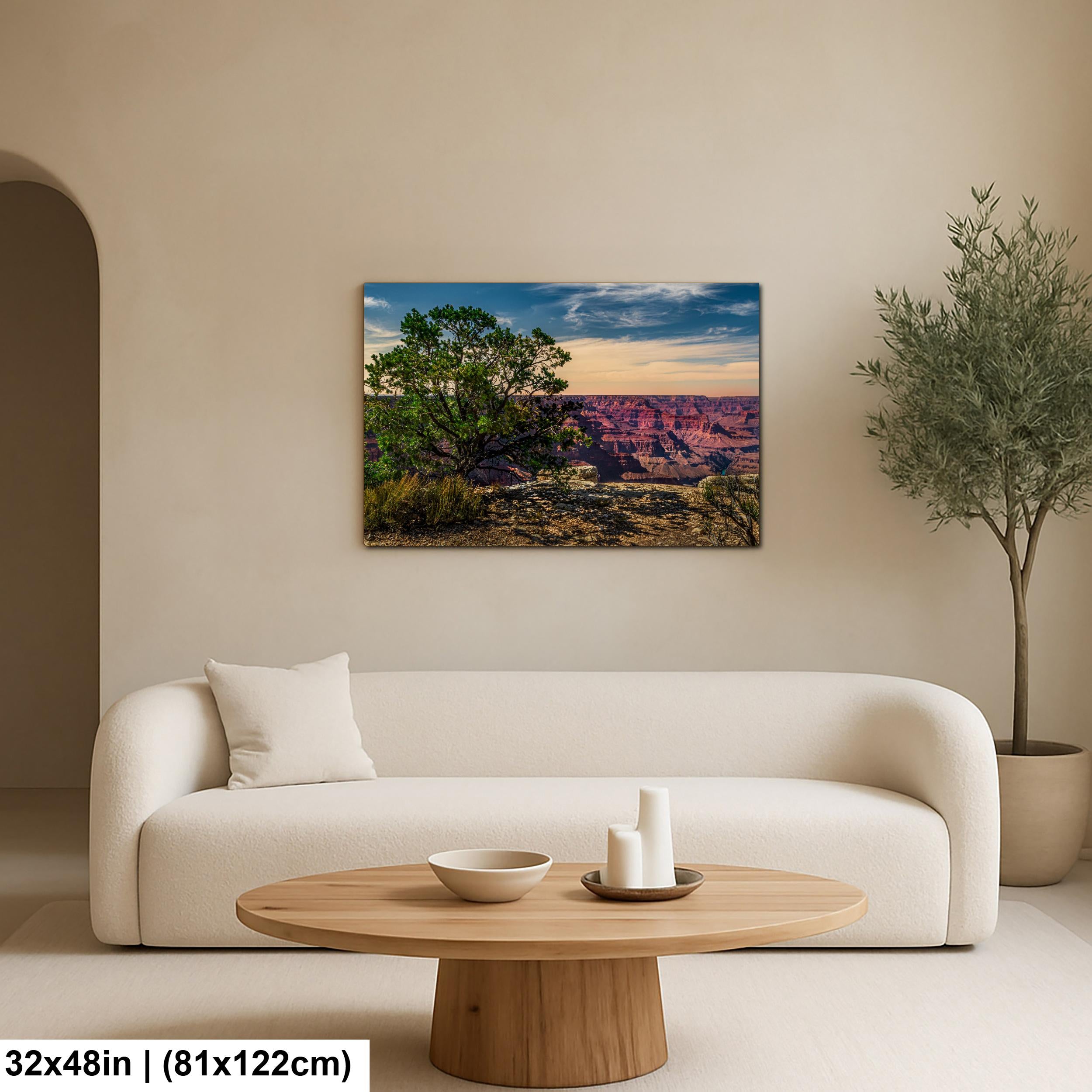 Juniper Tree Overlooking Grand Canyon, South Rim Arizona Wall Art, Canyon Landscape Photography Print