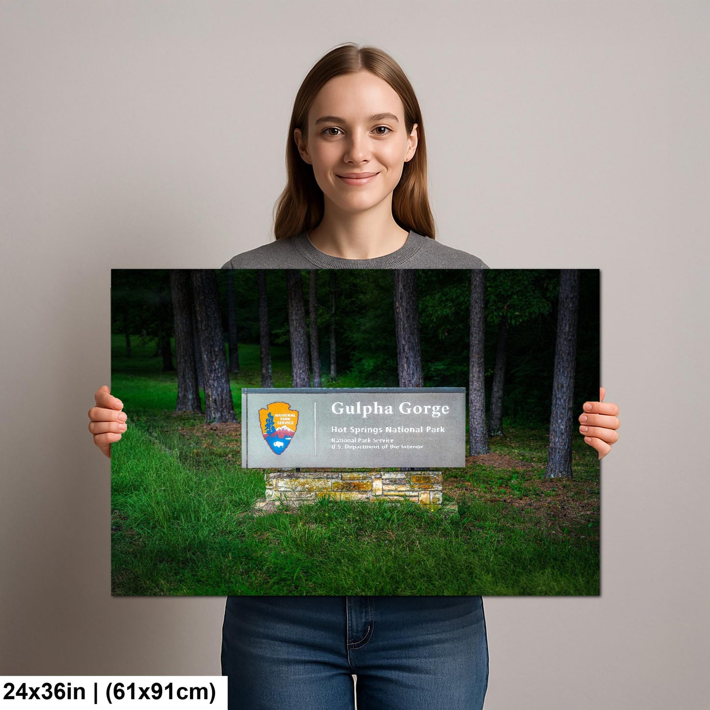 Gulpha Gorge Sign at Hot Springs National Park Arkansas Photography Wall Art Print