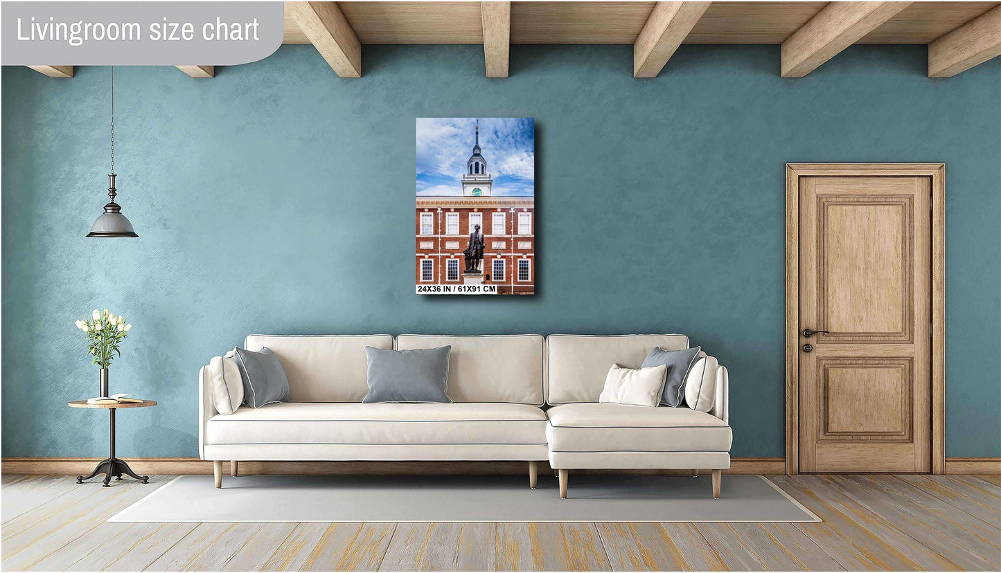 George Washington Statue Print: Independence Hall, Philadelphia Wall Art